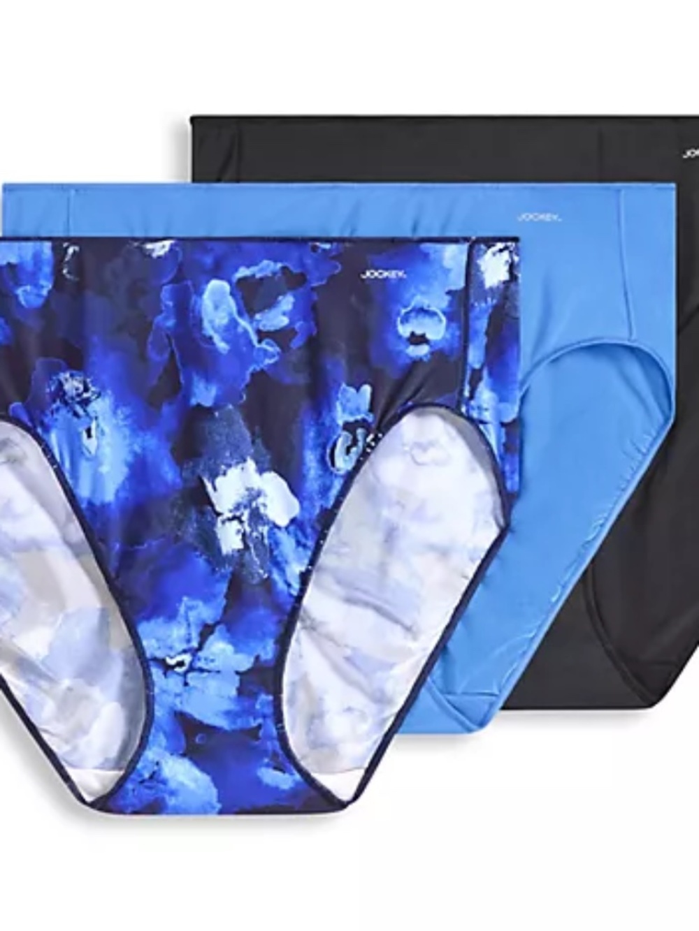 Jockey No Panty Line Promise French Cut Panties Set of 3, Blue Sz 6 a712474